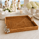 Orchid Hand Woven Rattan Decorative Square Tray - BlueJay Avenue