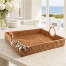 Orchid Hand Woven Rattan Decorative Square Tray - BlueJay Avenue