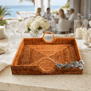 Orchid Hand Woven Rattan Decorative Square Tray - BlueJay Avenue