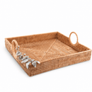 Orchid Hand Woven Rattan Decorative Square Tray - BlueJay Avenue