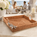 Orchid Hand Woven Rattan Decorative Square Tray - BlueJay Avenue