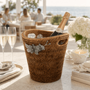 Orchid Hand Woven Wicker Rattan Beverage Tub & Champagne Ice Bucket - BlueJay Avenue