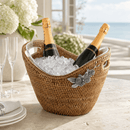 Orchids Hand Woven Rattan Champagne Ice Tub - BlueJay Avenue