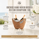 Orchids Hand Woven Rattan Champagne Ice Tub - BlueJay Avenue
