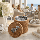 Orchids Hand Woven Rattan Lidded Ice Bucket - BlueJay Avenue