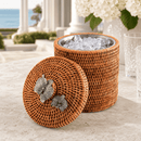 Orchids Hand Woven Rattan Lidded Ice Bucket - BlueJay Avenue