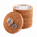 Orchids Hand Woven Rattan Lidded Ice Bucket - BlueJay Avenue