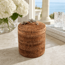 Orchids Hand Woven Rattan Lidded Ice Bucket - BlueJay Avenue