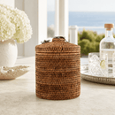 Orchids Hand Woven Rattan Lidded Ice Bucket - BlueJay Avenue