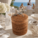 Orchids Hand Woven Rattan Lidded Ice Bucket - BlueJay Avenue