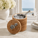 Orchids Hand Woven Rattan Lidded Ice Bucket - BlueJay Avenue