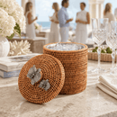 Orchids Hand Woven Rattan Lidded Ice Bucket - BlueJay Avenue