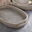 Burma Rattan Oval Serving Tray, Set Of 3 - BlueJay Avenue