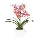 Pink Vanda Faux Orchid Arrangement in Vase – 24" - BlueJay Avenue