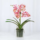 Pink Vanda Faux Orchid Arrangement in Vase – 24" - BlueJay Avenue