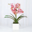 Pink Vanda Faux Orchid Arrangement in Vase – 24" - BlueJay Avenue