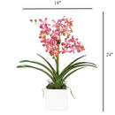 Pink Vanda Faux Orchid Arrangement in Vase – 24" - BlueJay Avenue