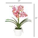 Pink Vanda Faux Orchid Arrangement in Vase – 24" - BlueJay Avenue
