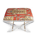 Port 68 Delano Lucite Accent Bench with Tiger Upholstery - BlueJay Avenue