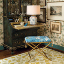 Port 68 Delfern Gold Upholstered Accent Bench – Manor Born Pug - BlueJay Avenue