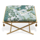 Port 68 Delfern Gold Upholstered Accent Bench – Road to Canton Celadon - BlueJay Avenue