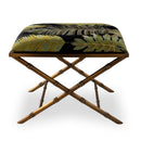 Port 68 Lauderdale Brass Upholstered Accent Bench – Forest - BlueJay Avenue