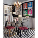 Port 68 Medallion Black Le Tigre Red Upholstered Accent Bench - BlueJay Avenue