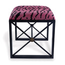 Port 68 Medallion Black Le Tigre Red Upholstered Accent Bench - BlueJay Avenue