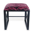 Port 68 Medallion Black Le Tigre Red Upholstered Accent Bench - BlueJay Avenue