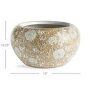 Province Lotus Brown Chinoiserie Ceramic Indoor Planter Pot - BlueJay Avenue