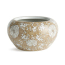 Province Lotus Brown Chinoiserie Ceramic Indoor Planter Pot - BlueJay Avenue