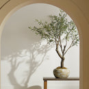 Province Lotus Brown Chinoiserie Ceramic Indoor Planter Pot - BlueJay Avenue