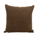 Rattan Woven Leather Throw Pillow, Vintage Brown, 22 x 22 - BlueJay Avenue