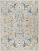 Reina Light Grey & Blue Traditional Area Rug - BlueJay Avenue