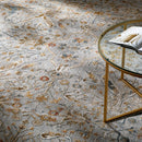 Reina Light Grey & Blue Traditional Area Rug - BlueJay Avenue