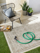Ren Taupe Traditional Washable Outdoor Rug - BlueJay Avenue