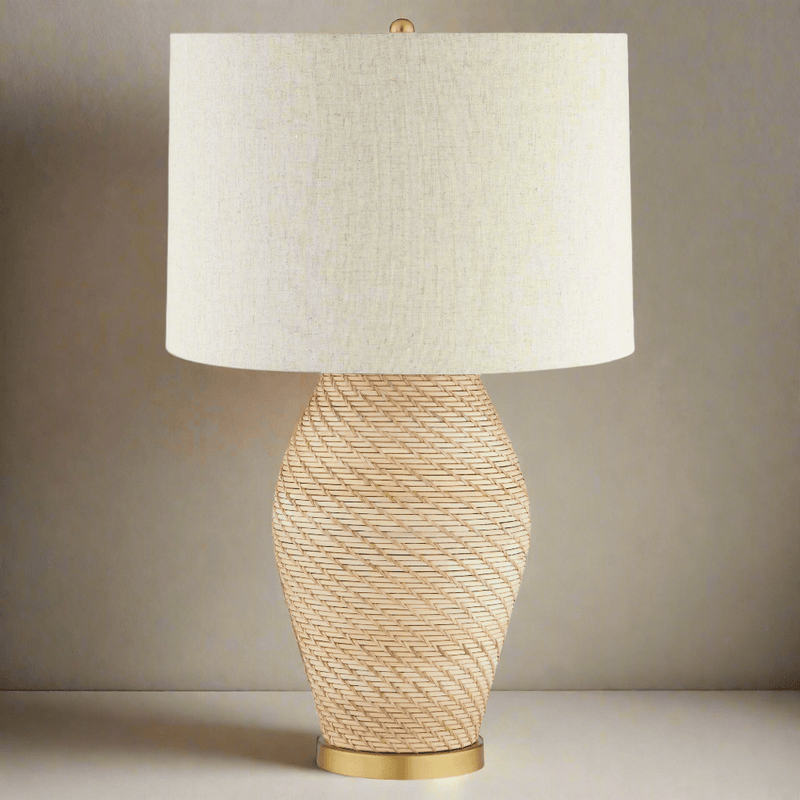 Rotin Natural Boho Rattan Table Lamp - BlueJay Avenue