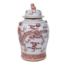 Rustic Maroon Red Dragon Porcelain Temple Jar – 2 Sizes - BlueJay Avenue