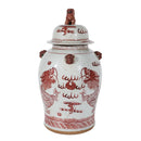 Rustic Maroon Red Dragon Porcelain Temple Jar – 2 Sizes - BlueJay Avenue