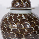 Rusty Brown Fish Scale Ginger Jar - BlueJay Avenue