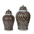 Rusty Brown Fish Scale Ginger Jar - BlueJay Avenue