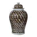 Rusty Brown Fish Scale Ginger Jar - BlueJay Avenue