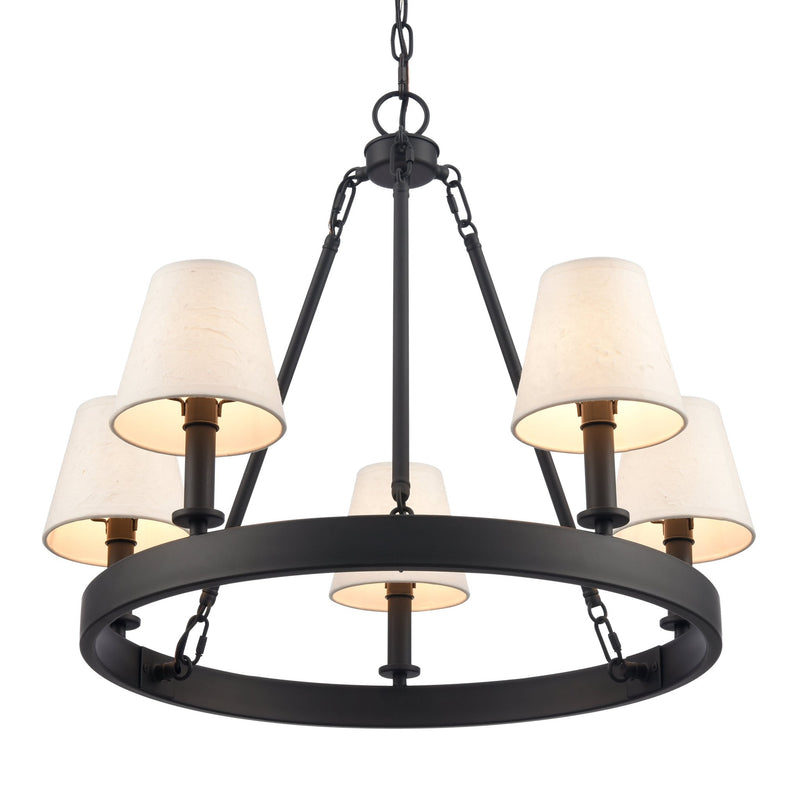 Rydell 5 - Light Rattan Farmhouse Chandelier - BlueJay Avenue