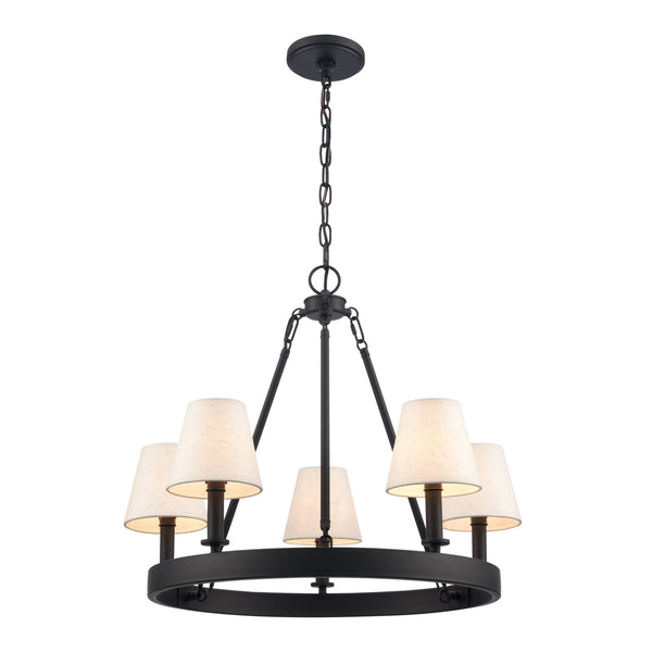 Rydell 5 - Light Rattan Farmhouse Chandelier - BlueJay Avenue