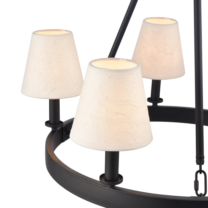 Rydell 5 - Light Rattan Farmhouse Chandelier - BlueJay Avenue
