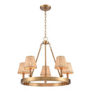 Rydell 5 - Light Rattan Farmhouse Chandelier - BlueJay Avenue