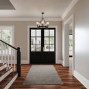 Rydell 5-Light Shaded Wagon Wheel Chandelier in Matte Black Finish - BlueJay Avenue