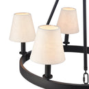 Rydell 5-Light Shaded Wagon Wheel Chandelier in Matte Black Finish - BlueJay Avenue