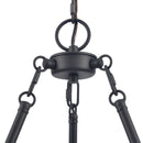Rydell 5-Light Shaded Wagon Wheel Chandelier in Matte Black Finish - BlueJay Avenue