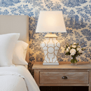 Scalamandre Baldwin White Table Lamp - BlueJay Avenue